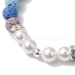Bracelets ronds en perles de lave naturelle pour hommes et femmes&nbsp;BJEW-JB10330-01