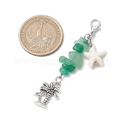 Pendentif en forme d'étoile de mer en pierres précieuses naturelles et synthétiques pour décoration de chakra&nbsp;HJEW-JM03004