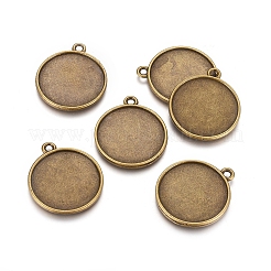 Colgante de estilo tibetano cabochon ajustes&nbsp;TIBEP-LF1653YKG-AB-FF
