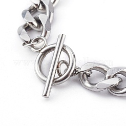 Bracciali con catene a maglie in acciaio inossidabile 304 anti-ossidazione e set di orecchini a cerchio pendenti huggie&nbsp;SJEW-JS01176