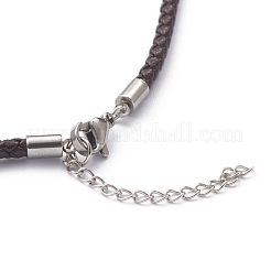 Fabrication de colliers en cordon de polyester ciré tressé&nbsp;NJEW-Z011-03P-B