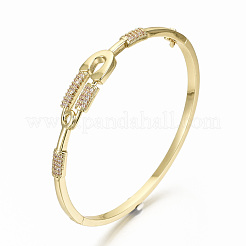 Bracelets en laiton à micro-pavé de zircone cubique transparent&nbsp;BJEW-S142-013-NF