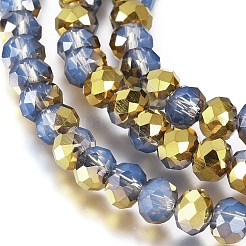 Chapelets de perles en verre électroplaqué&nbsp;EGLA-A034-J8mm-O01