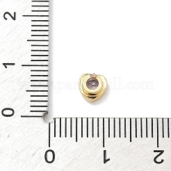 Herzförmige Messing-Mikropavé-Zirkonia-Cabochons&nbsp;KK-P345-13G-D