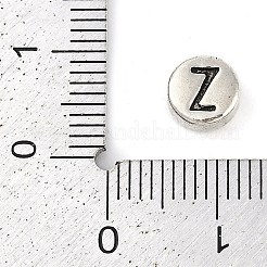 925 abalorio plano redondo de plata de ley con letras&nbsp;STER-G044-01AS-Z
