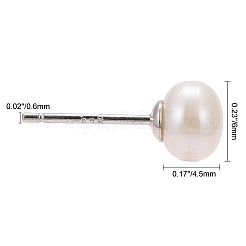 Orecchini a bottone con sfere di perle anti-ossidazione&nbsp;EJEW-Q701-01A