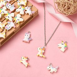 40 Stück 5 Stile Einhorn-Anhänger aus undurchsichtigem Harz&nbsp;RESI-CJ0002-83