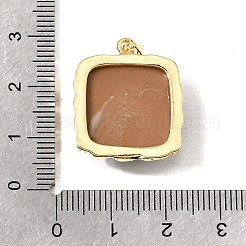 Anhänger aus Messingharz mit Leopardenmuster&nbsp;KK-A296-52C-G02