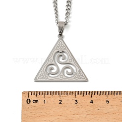 Colliers pendentifs triskelion viking en acier inoxydable 201 pour femmes et hommes&nbsp;LS-NJEW-F344-01P