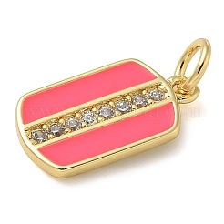 Porte micro ouvrent pendentifs zircone cubique en laiton de placage&nbsp;KK-K392-03G-01
