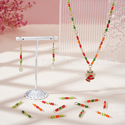 48 Stück 12 Farben Glasperlen & Messing Rondell Perlen Verbinder Charms&nbsp;PALLOY-WR00011
