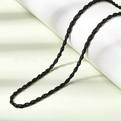 Collane unisex a catena a corda in acciaio inossidabile 304 da 2 mm&nbsp;NJEW-P395-16EB