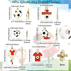 30 Stück 6 Stile Rack-Beschichtung umweltfreundliche Legierungs-Email-Anhänger&nbsp;ENAM-CJ0005-41