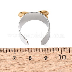 Anelli aperti con polsino in acciaio inossidabile 304&nbsp;RJEW-H266-01GP-02