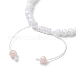 3 pz 3 colori perline di vetro galvanizzato braccialetti intrecciati per le donne&nbsp;BJEW-TA00594