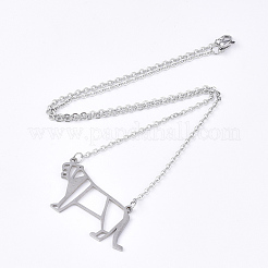 Colliers pendentifs en acier inoxydable 201 anti-ternissement&nbsp;NJEW-T009-JN096-1-40