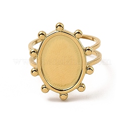 Ajustes de anillo con almohadilla de puño abierta de acero inoxidable 304&nbsp;RJEW-Z018-42G