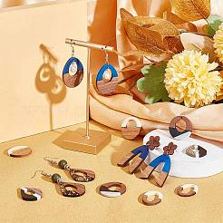 14 pièces 7 styles de pendentifs en résine et bois de noyer&nbsp;RESI-PH0002-01