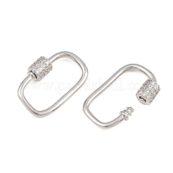Charms in ottone con micro pavé di zirconi e moschettone a vite&nbsp;FIND-WH0518-96A-P