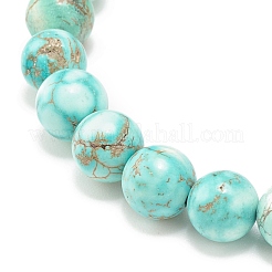 Bracelet extensible perlé rond en howlite naturelle&nbsp;BJEW-JB08290-03