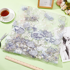 3D-Blumen-Organgza-Polyester-Stickerei-Ornament-Zubehör&nbsp;DIY-WH0632-47B