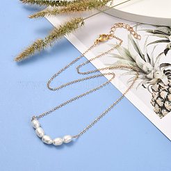 Natürliche Perlenkette mit Anhänger für Mädchenfrauen&nbsp;NJEW-JN03667