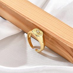 Anelli per polsini da donna con micro pavé di zirconi trasparenti in ottone placcato a cremagliera&nbsp;RJEW-M028-109G