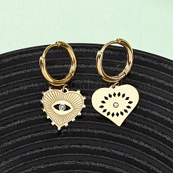 5 pieza de pendientes de aro con rhinestone de cristal de acero inoxidable 304&nbsp;EJEW-G447-04G
