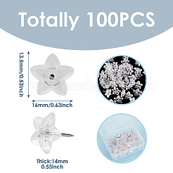 100 punaise en plastique en forme d'étoile&nbsp;AJEW-TA0003-16