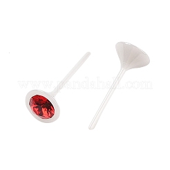 Orecchini a bottone in ceramica con zirconi e bioceramica ipoallergenica&nbsp;EJEW-C111-04C