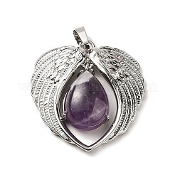 Tropfenanhänger aus natürlichem Amethyst&nbsp;KK-K331-02P-08