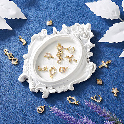 16 pz 8 charms in ottone stile micro pavé di zirconi cubici&nbsp;KK-TA0001-13