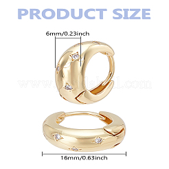 1 Paar Creolen aus Messing mit klarem Zirkonia für Damen&nbsp;EJEW-LP0004-59G