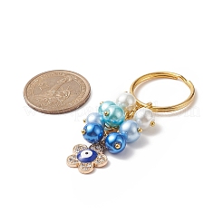 Legierungs-Emaille-Strass-Schlüsselanhänger mit bösem Blick&nbsp;KEYC-JKC00446