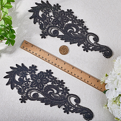 Blumen-Spitzenapplikationen aus Polyester-Stickerei&nbsp;LS-DIY-WH0409-62