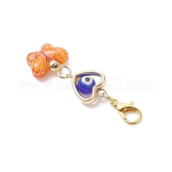 Pendentif papillon en verre et plastique fait main en lampwork contre le mauvais œil&nbsp;HJEW-JM04310