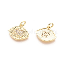 Pendentifs avec zircon cubiques à micro-pavés en laiton&nbsp;ZIRC-G161-10G