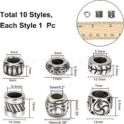 10 perline europee in acciaio inossidabile 304&nbsp;STAS-NB0001-09AS
