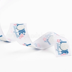 Mot amour simple face avec rubans gros-grain polyester imprimé volley-ball&nbsp;SRIB-P019-04