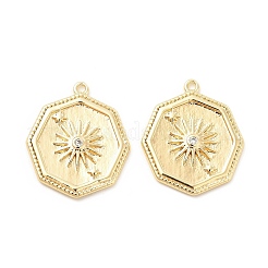 Laiton avec pendentifs en zircone cubique transparente micro pavée&nbsp;KK-B062-05G