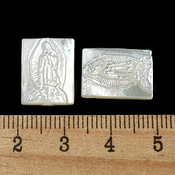 Cabochon di conchiglia bianca naturale intagliata&nbsp;SSHEL-N038-07-05