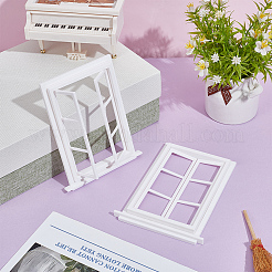 2 pièce d'ornement miniature de fenêtre en pla&nbsp;DIY-OC0015-82
