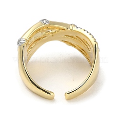 Anillos de dedo con circonita cúbica micro pavé de latón chapado en rack para mujer&nbsp;RJEW-C114-16H-G
