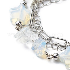 Bracelets multirangs perles opalite étoile&nbsp;BJEW-JB08752
