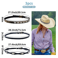 3 pz 3 stili fasce per cappello da cowboy in similpelle&nbsp;FIND-FH0011-78