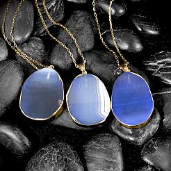 Agate naturelle pendentifs ovales&nbsp;NJEW-BB00057-01