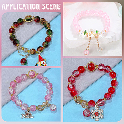 DIY 1200 Stück Crackle Glas & Acryl Runde Perlen Zubehörse Kits&nbsp;DIY-PA0001-34B