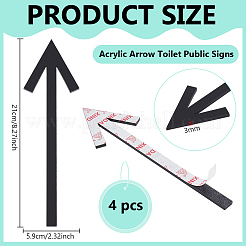 4 panneau de signalisation publique en acrylique avec flèche pour toilettes&nbsp;AJEW-BC0010-42A
