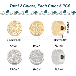 10 Stück 2 Farben 304 Edelstahlperlen&nbsp;STAS-UN0041-09