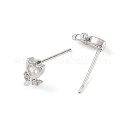 Boucles d'oreilles puces en laiton Shegrace serties de micro-pavés de zircone cubique&nbsp;XGRQ4N571-707P